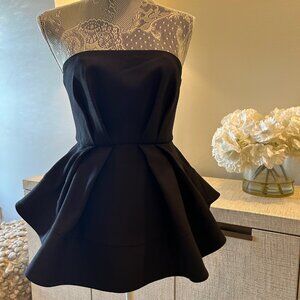 C/MEO Collective Black Peplum Top with Flared Bottom